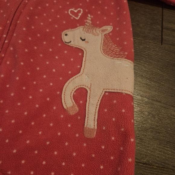 3 Pack! Three Fleece Sleepers, Carters, Baby Girl, 12 Months. - Picture 4 of 12